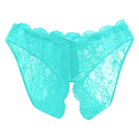 

Odeerbi Clearance Womens Underwear See Through Thongs Erogenous Lace Lingerie Panties Underpants Mint Green