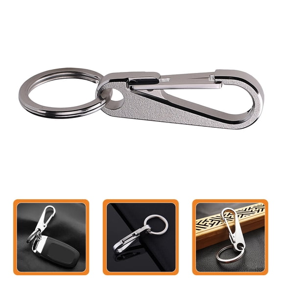 Homoyoyo Car Key Fob Keychain Stainless Steel Fashionable Key Holder Silver 1Pack