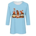 thumbnail image 5 of VKOYWKM Women Halloween Tops 3/4 Sleeve Cute Graphic T Shirts Loose Fit Crew Neck T-Shirts Halloween Costumes, 5 of 5