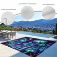 thumbnail image 4 of Outdoor Rug 4x6 ft Blue Neon Mushrooms Waterproof Outdoor Patio Rug Mat Non Slip Outside Area Rugs Carpet for RV,Camping,Porch,Deck,Pool,Balcony,Backyard, Fantasy Shiny Moon Snails, 4 of 9