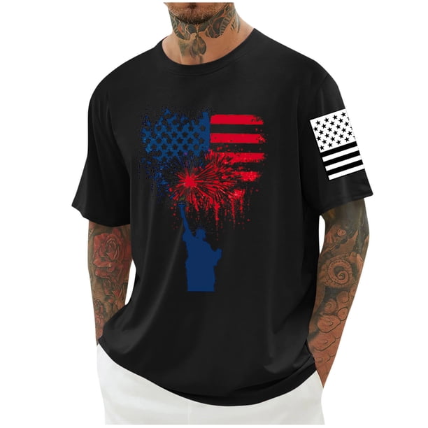 Tops para hombre, blusas y camisas de cuello redondo y manga corta para hombre, blusas casuales de cuello redondo con estampado de moda para hombre, blusas de cuello redondo y manga corta, camisas par