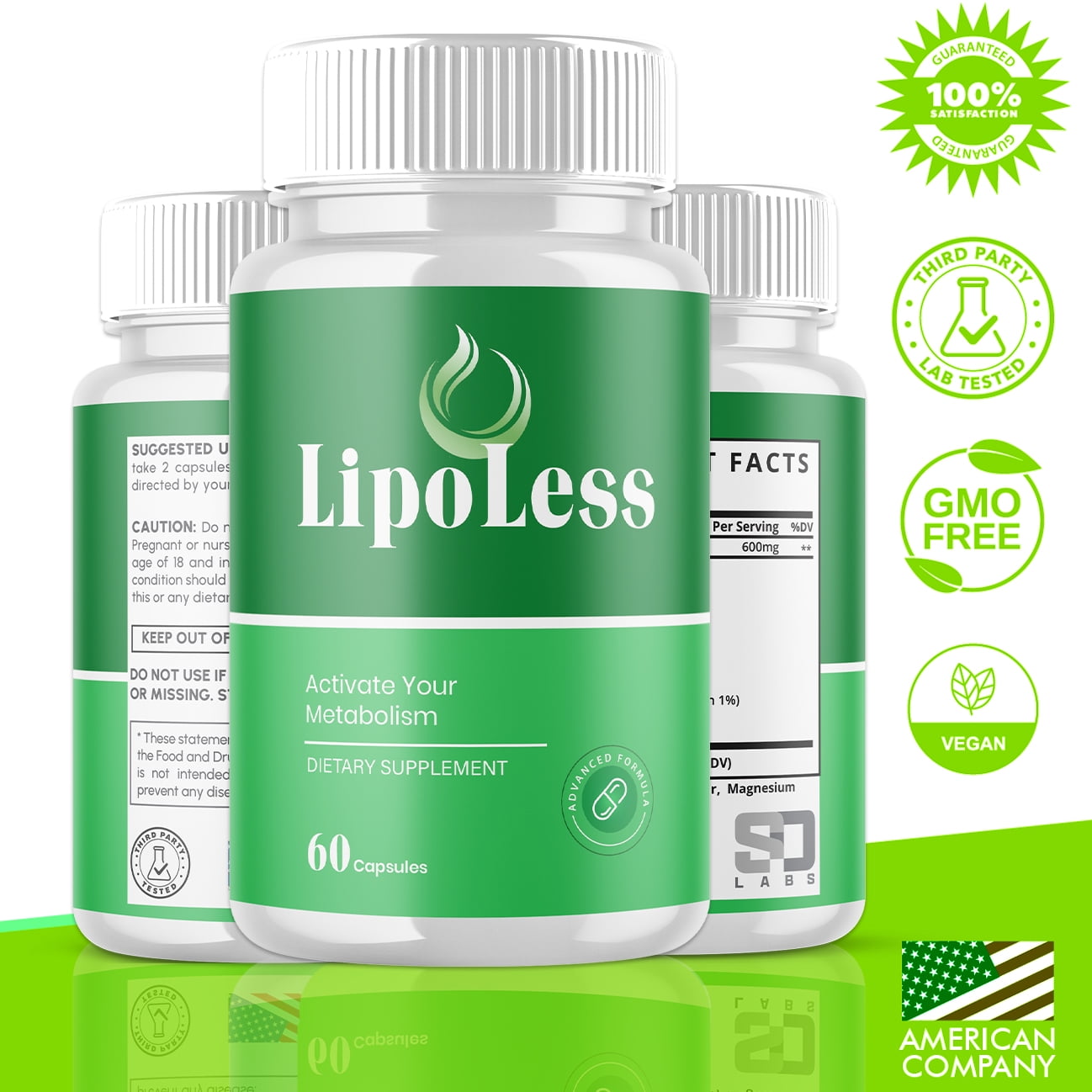 LipoLess Advanced Formula Pills Supporting Energy and Healthy Lifestyle Lipo Less 180 Capsules