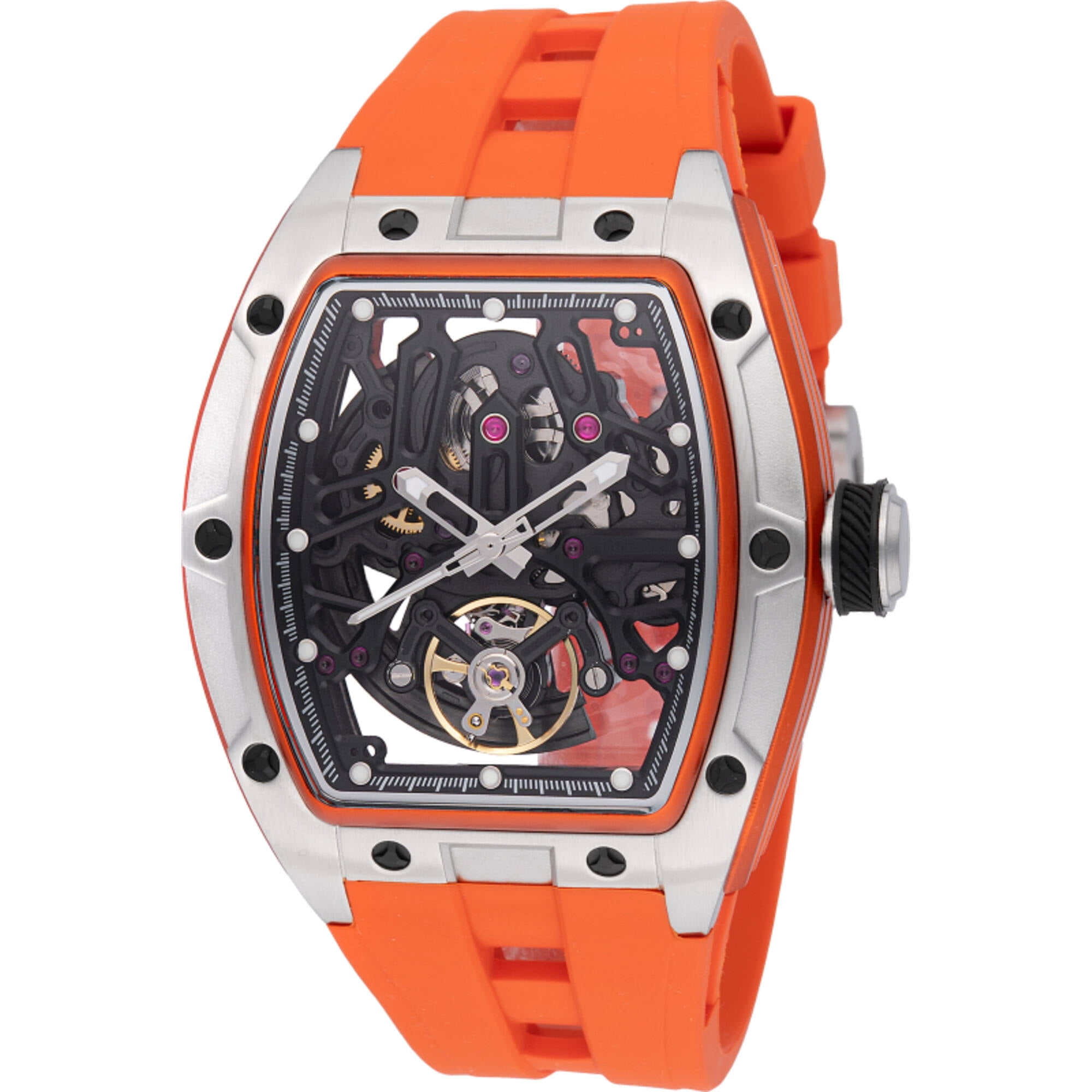 Invicta 49034 Men's S1 Rally Skeleton Dial Orange Strap Watch