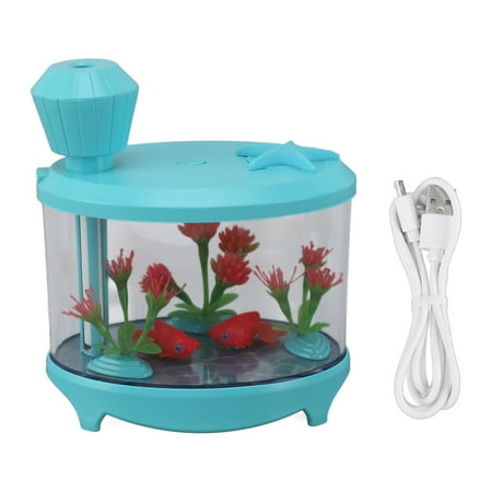 

Micro Landscape Humidifier Fish Tank Modeling Ultra Sound USB Low Noise Essential Oil Aromatherapy Humidifier for Car Bedroom Study Room Blue