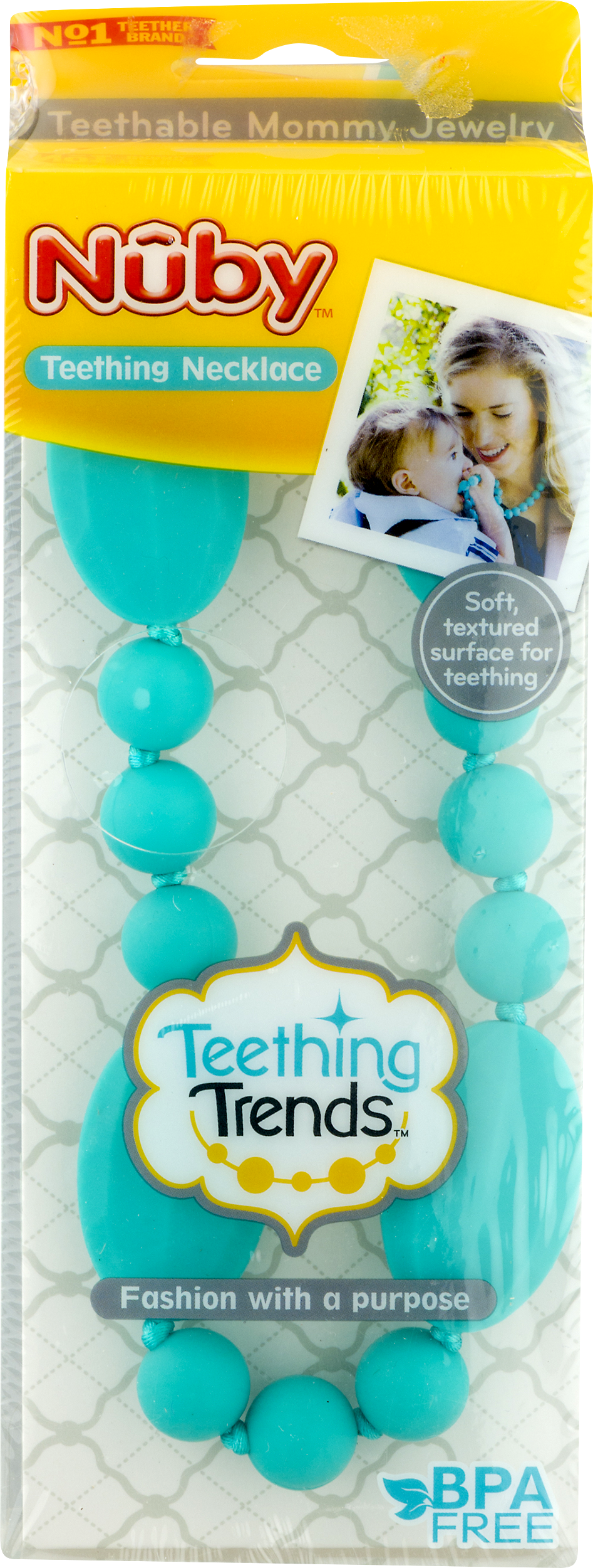Nuby Teething Necklace Black soft surface Teething Trends For Parents BPA Free