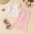thumbnail image 2 of CZHQWE Girls Summer Outfits Girls 4T Clothes Girl Clothes Outfits Pants Cute Sets For Girls Pink 12-18 Months, 2 of 4