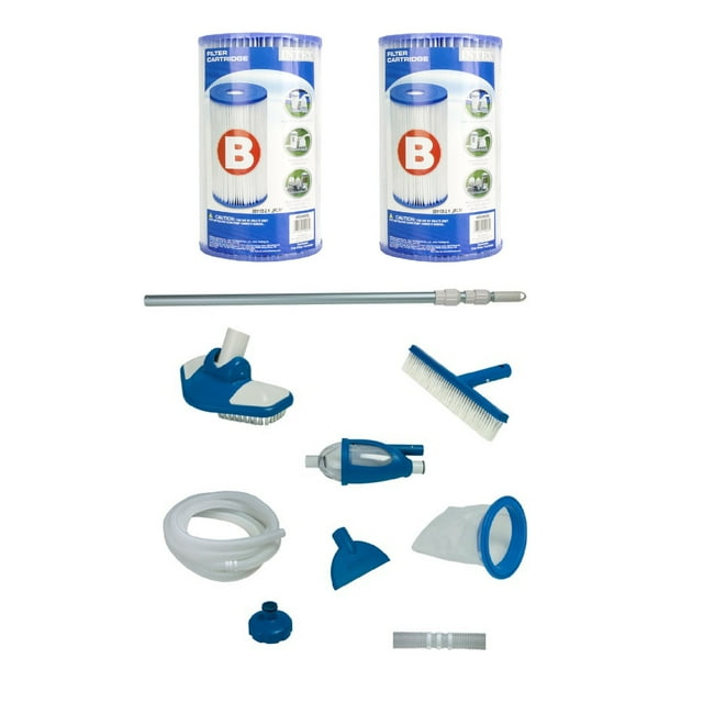 Intex Kit d'Entretien de Piscine de Luxe avec Filtre de Remplacement Intex (Lot de 2)