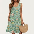thumbnail image 5 of Taylonsss 2025 Summer Casual Dress for Womens Sleeveless Round Neck Short Floral Print Dress Casual Everyday Outfit, 5 of 6