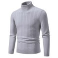 thumbnail image 4 of uikmnh Fall Sweaters Winter High Neck Sweater Coat Slim Fit Jacquard Knit Pullover Warm Turtleneck Top for Cold Weather Casual Outing Mens Sweaters Size:XL, 4 of 4