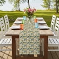 thumbnail image 4 of Table Runners 120 Inches Long Dress Scarves, Vintage Flowers Farmhouse Coffee/Dining/Kitchen Table Runner for Living Room, Spring Yellow Green Floral Country Leaves Birds 13x120 Inch, 4 of 9