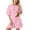 A-Pink245, variant on XIAONU Women's Pajama Set Short Sleeve Crop Top & Shorts Homewear Ladies Simple Cozy Nightwear Set