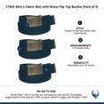 thumbnail image 3 of CTM  Fabric Belt with Brass Flip Top Buckle (Pack of 3) (Men), 3 of 3