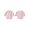 thumbnail image 2 of Suealasg Baby Girl Fall Sweatshirt Romper Bow Embroidery Long Sleeve Crew Neck Bubble Jumpsuit, 2 of 9