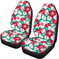 thumbnail image 5 of Pzuqiu Front and Rear Seat Cover Set Easy to Install Polyester, Compatible with SUV Seats Automotive Seats, for Trucks Cars, Floral and Leaf Design, 5 of 10