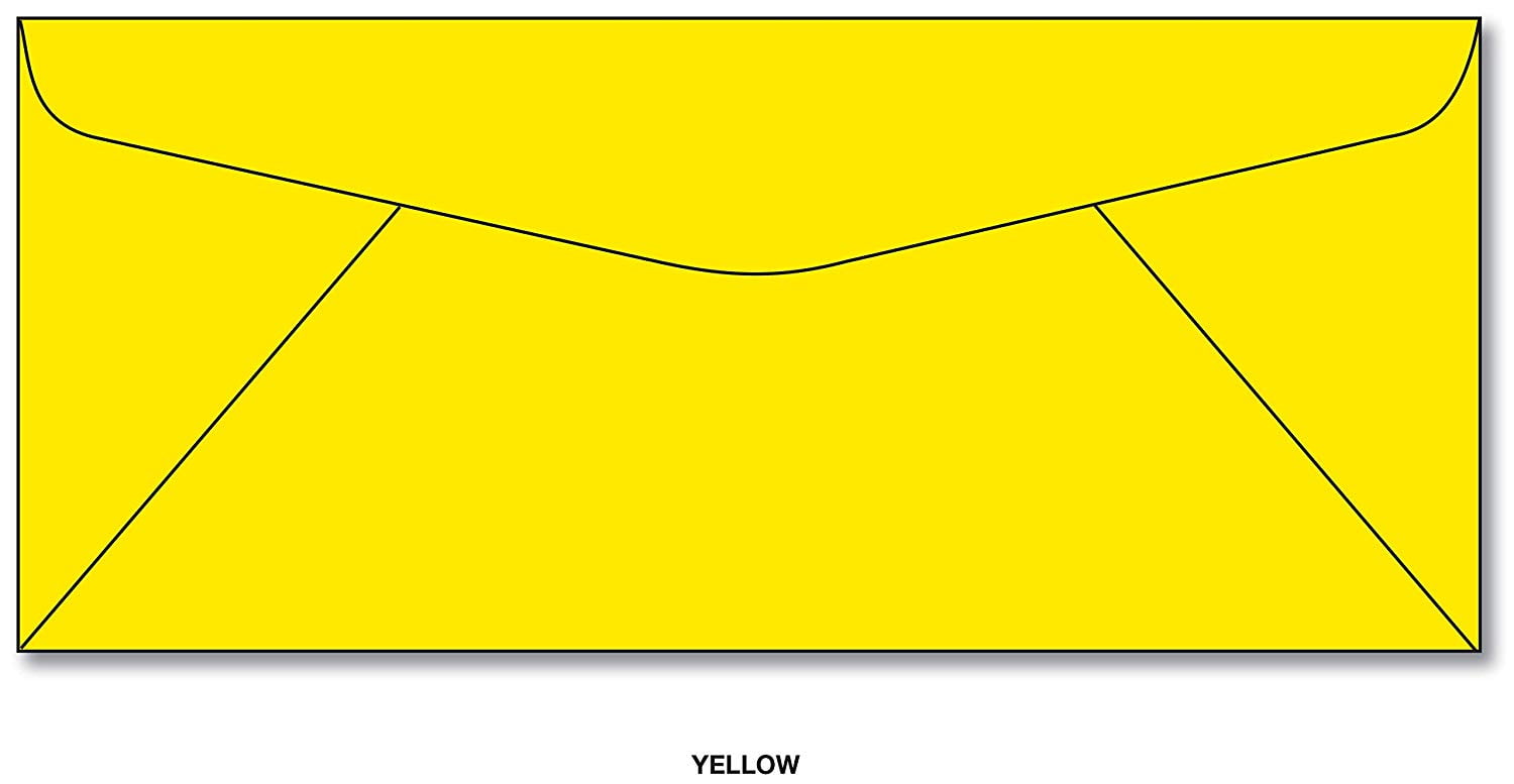 Bright Yellow 10 Business Envelopes 50 Envelopes