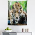 thumbnail image 1 of Jungle Tapestry, South American Jaguar Wild Animal Carnivore Endangered Feline Safari Image, Fabric Wall Hanging Decor for Bedroom Living Room Dorm, 5 Sizes, Orange Black Green, by Ambesonne, 1 of 1