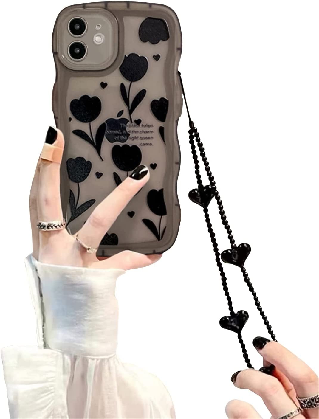 iPhone15 / black 【dress HEART 】 Crystal Heart Back Dress – AREA