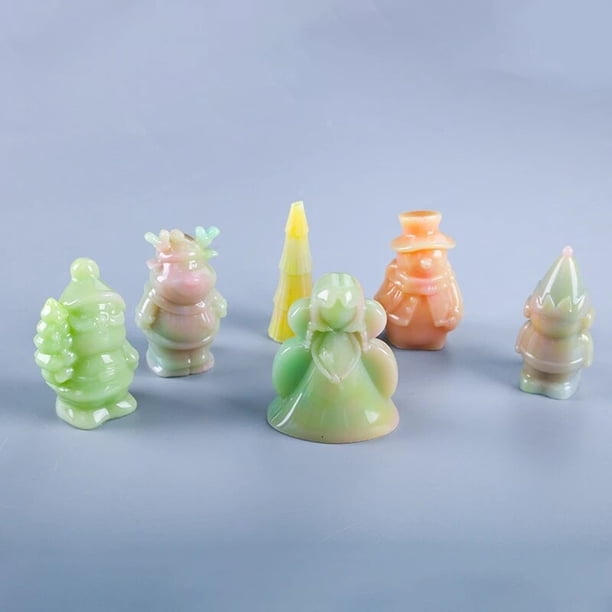 DIY Christmas Silicone Mold 3D Christmas Snowman Old Man Christmas Tree Candle Silicone Mould Home Decoration Christmas GiftsDUnited Kingdom He Qiyong unisex