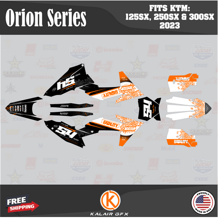 Kalair GFX Graphics Kit for Ktm Motorcross 2-Stroke 125SX 250SX and 300SX (2021+) Orion Series Kalair GFX Graphics Kit for Ktm Motorcross 2-Stroke 125SX 250SX and 300SX (2021+) Orion Series