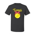 thumbnail image 2 of Wild Bobby, Tennis Mom Cute Bow Ribbon Tennis Ball, Mother's Day, Men Graphic T-Shirt, Charcoal, X-Large, 2 of 3