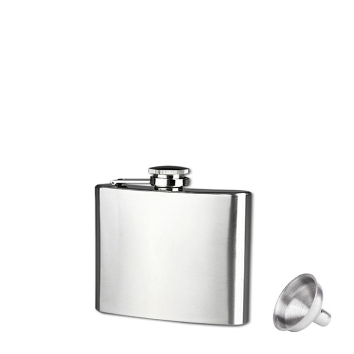 8 oz Liquor Whisky Stainless Steel Pocket Hip Flask Screw Cap with Funnel 