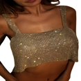 thumbnail image 2 of Women‘s Shiny Rhinestones Backless Crop Tops Sparkly Crystal Tank Top Camisole for Night Club Party Rave Outfit, 2 of 7