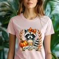thumbnail image 5 of Graphic T-Shirt Just a Girl Who Loves Pumpkin Spice Raccoon Print for Women, Black, Size S, 5 of 6