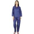 thumbnail image 5 of Bimba Blue Cotton Night Heart Print Pajama Set Long Sleeve Shirt with Pyjamas, 5 of 5