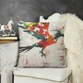 thumbnail image 2 of YINGXI Decorative Throw Pillow Case, Bursting into Scattering Birds Flight Modern Abstract Print, Couch Bedroom Living Room Cushion Cover,Green Red 22x22in, 2 of 5