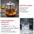 thumbnail image 6 of Glass Tea Pot with infuser and Lid, Stainless Steel Mesh Strainer, 16 Oz Capacity, Square Body, Heat Resistant, Loose Leaf Separation, Home Brewing, Clear, 1 Set, 6 of 7