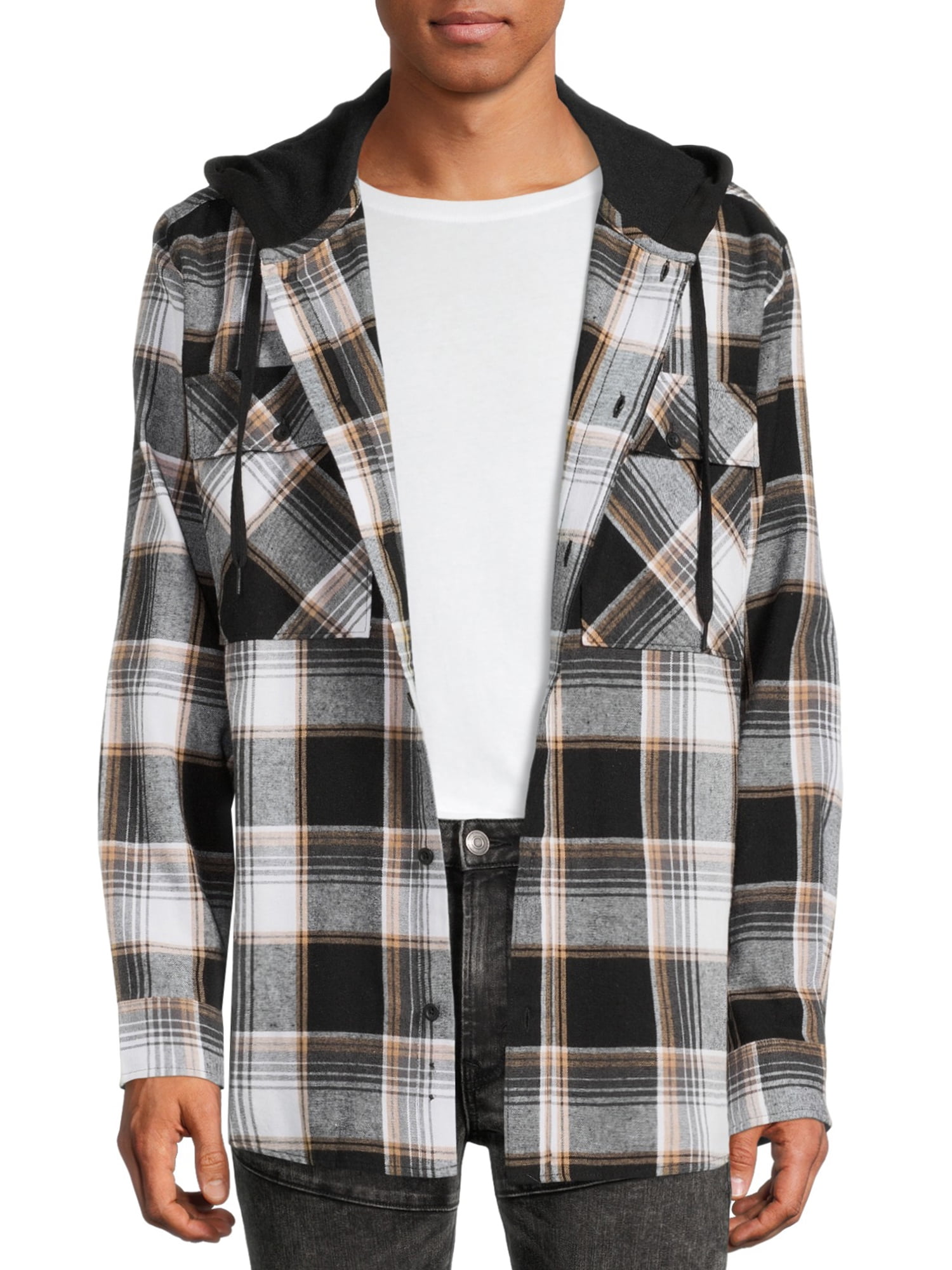 no boundaries hooded flannel