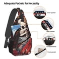 thumbnail image 3 of Lsque Geisha Skeleton With Flowers Pattern Cross Chest Bag Diagonally – Premium Durable Front Chest Sling with Adjustable Padded Strap, High-Capacity Storage, 3 of 8