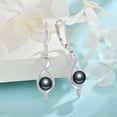 thumbnail image 4 of Inpasne Freshwater Pearl Drop Earrings for Women 925 Sterling Silver Infinity Dangle Earrings Twisted Black Pearl Jewelry Gifts for Her, 4 of 7