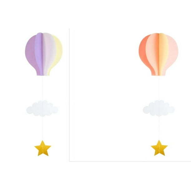 4 adornos de fondo con globos aerostáticos para decoración de pared de cumpleaños, decoraciones colgantes de nubes para fiestas infantiles, decoración de aulas, centros de mesa con globos aerostátic