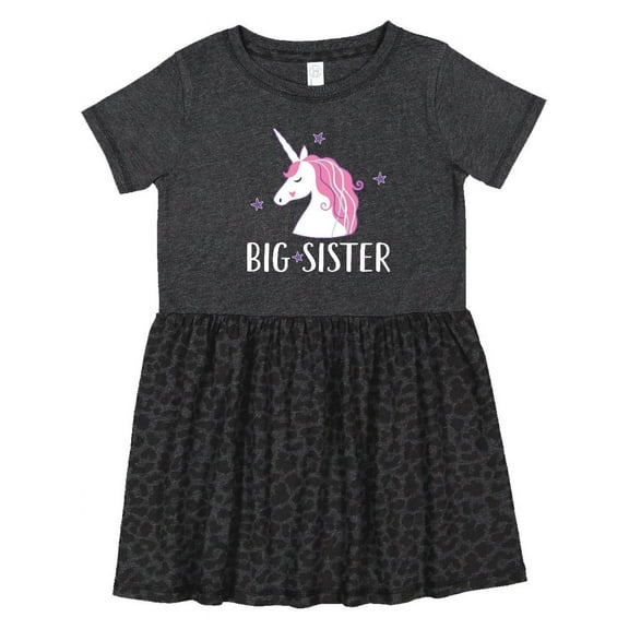 Inktastic Big Sister Unicorn Girls Toddler Dress