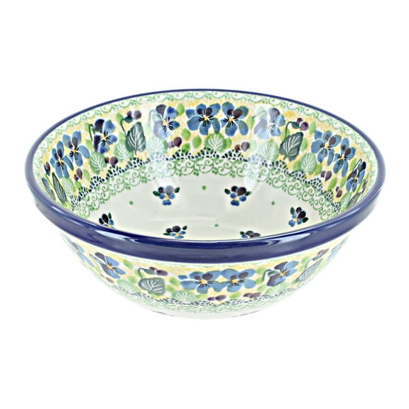 Blue Rose Polish Pottery Sweet Violet Cereal/Soup Bowl