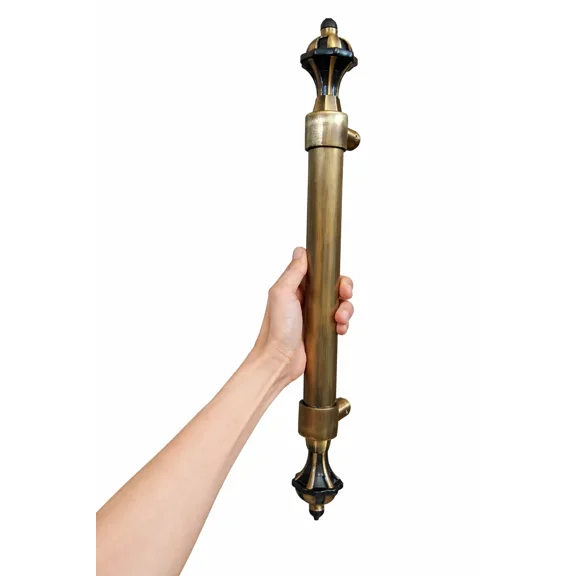 Global Antiquee 12" Antique Brass Door Pull Handle Set of 2 Vintage Rustic Barn Door Handle Heavy Duty Decorative Cabinet Gate Drawer Pull Hardware