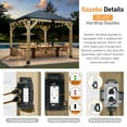 thumbnail image 4 of Aoodor 10 x 10 ft Wooden Frame Gazebo with Galvanized Metal Hardtop Roof, Outdoor Patio Gazebo with Charging Socket for Patio, Backyard, Deck, and Lawn, 4 of 9