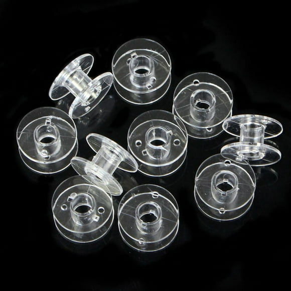 Xihbxyly Bobinas para Máquina de Coser, 10 Unidades, Diseño de Plástico Transparente, Compatibles con La Mayoría de Los Modelos, Duraderas y Ligeras, Accesorio Esencial de Costura, Multiusos, Tamaño