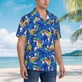 thumbnail image 3 of Susaid Sharks Skateboarding With Palm Print Short Sleeve Shirts Button Down Casual Shirts Summer Beach Aloha Button Down Short Sleeve for Men ,X-Large, 3 of 7