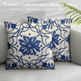 thumbnail image 3 of Nawypu  Farmhouse Christmas Pillow Covers 18x18 Chinoiserie Blue and White Porcelain Throw Pillow Covers Decorative Home Decor Square Blue Willow Cushion Case for Couch, 3 of 5