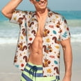 thumbnail image 7 of Vsdgher Forest Squirrel Nuts Print Men's Hawaiian Shirts Button Down Tropical Holiday Beach Shirts Vacation Clothes,X-Large, 7 of 7