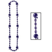 Angle View: Club Pack of 12 Purple Football Helmet Beaded Party Necklaces 36"