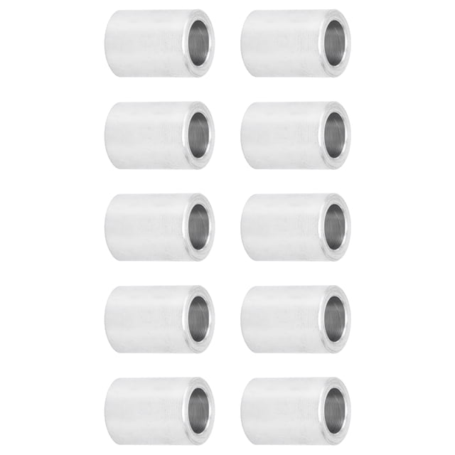 Herwey 10 Pcs Entretoise Ronde en Alliage d'Aluminium Support Non Fileté Accessoires Diamètre Extérieur 6mm, Entretoise Non Filetée en Aluminium, Entretoise Ronde