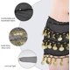 thumbnail image 4 of Falda de danza del vientre para mujer, estilo sexy, con pañuelo para la cadera, cinturón de monedas y cuentas doradas., 4 of 9