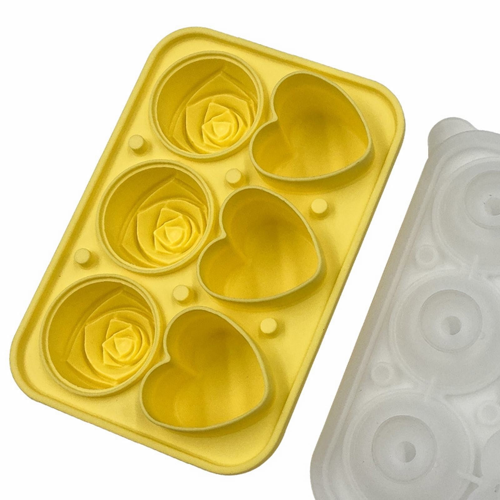 Moule à Glaçons En Silicone 3D à 9 Compartiments Avec Couvercle Et Mini Pince Pour Congélateur, Démoulage Facile, Cocktail De Roses, Parfait Pour Whisky, Cocktails, Réutilisable (1, Rose