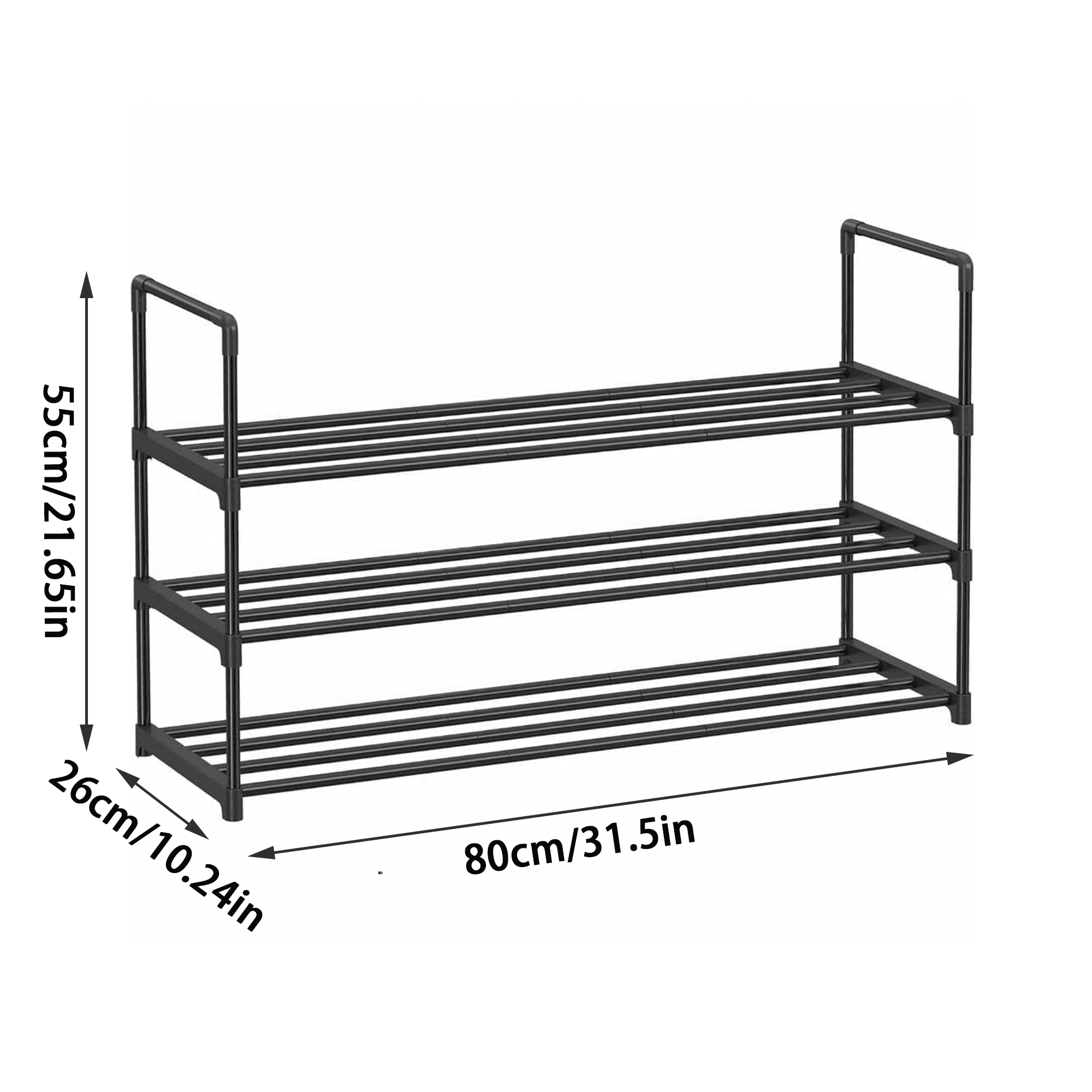 Shoe Rack, 3-layer Shoe Rack, Metal Shoe Rack, Easy To Assemble, Space-Saving for Your Organized Entryway, Black