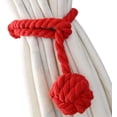thumbnail image 1 of GHSDFBB Lot de 4 Attaches de Rideaux en Coton Naturel, Attaches de Rideaux Décoratifs Faits à la Main (Rouge), 1 of 7