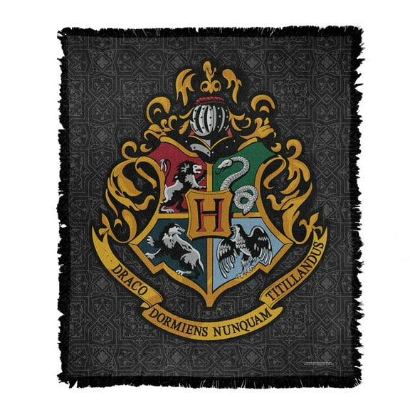Harry Potter Blanket, 50'x60' Original Hogwarts Woven Tapestry Cotton Blend Fringed Throw Blanket