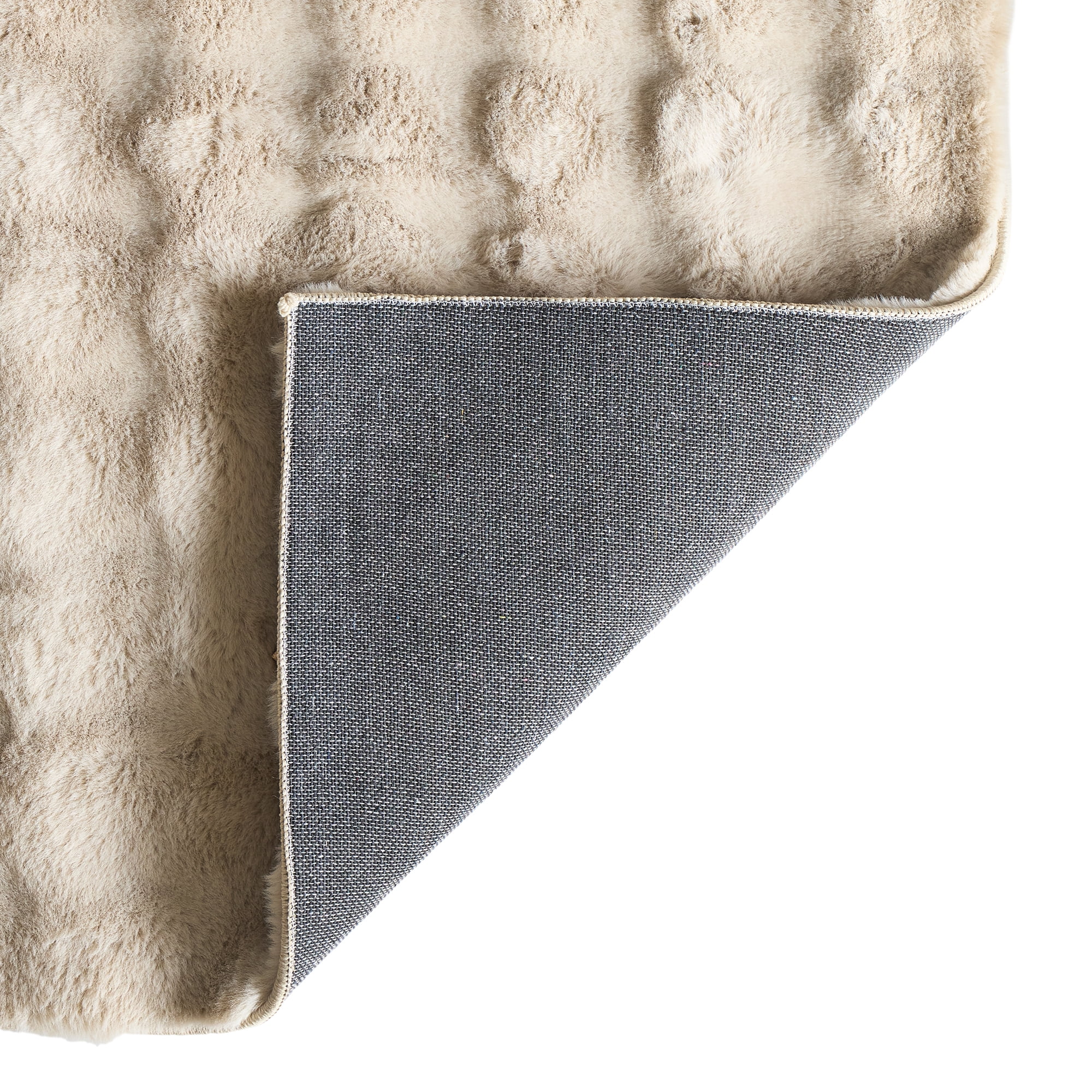Better Homes & Gardens Beige Faux Fur Bubbles Indoor Area Rug, 5'x7'